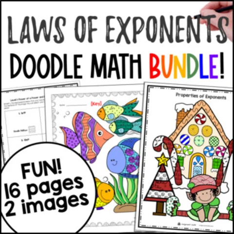 Thumbnail for Laws of Exponents BUNDLE — Doodle Math: Twist on Color by Number