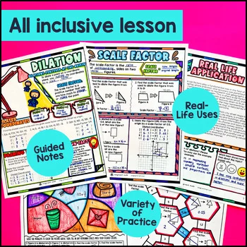 Dilations Scale Factors Scale Drawings Digital Print Guided Notes