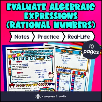 Evaluating Algebraic Expressions Guided Notes w/ Doodles | Sketch Notes Lesson