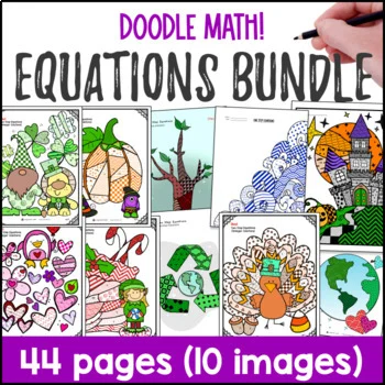 Equations Doodle Math BUNDLE | Twist on Color by Number