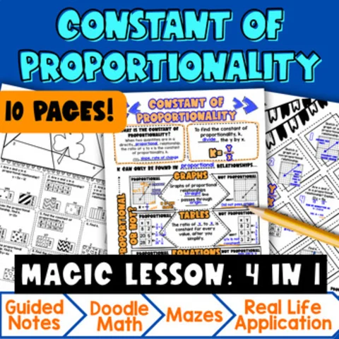 Thumbnail for Constant of Proportionality Guided Notes