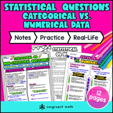 Thumbnail for Statistical Questions Guided Notes | Categorical and Numerical Data