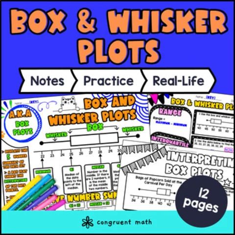 Thumbnail for Box and Whisker Plots Guided Notes | Data & Statistics