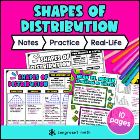 Thumbnail for Shapes of Distribution Guided Notes | Symmetrical, Uniform, Skewed