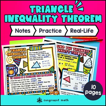 Thumbnail for Triangle Inequality Theorem Guided Notes with Doodles 7.G.A.2 Sketch Notes