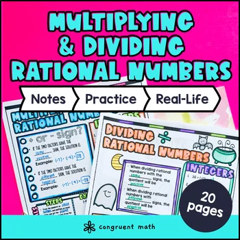 Thumbnail for Multiplying and Dividing Rational Numbers Fractions Decimals Guided Notes BUNDLE