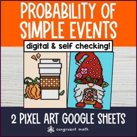 Thumbnail for Probability of Simple Events Pixel Art | Probability Model | Fall & Halloween