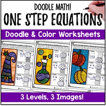 Thumbnail for Solving One Step Equations Doodle Math, a Twist on Color by Number Halloween