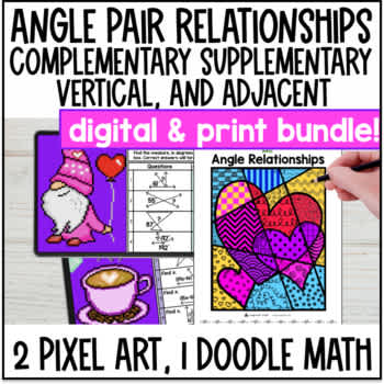 Complementary Supplementary Vertical Angles BUNDLE