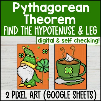 Thumbnail for Pythagorean Theorem Digital Pixel Art | Hypotenuse & Leg | Right Triangles
