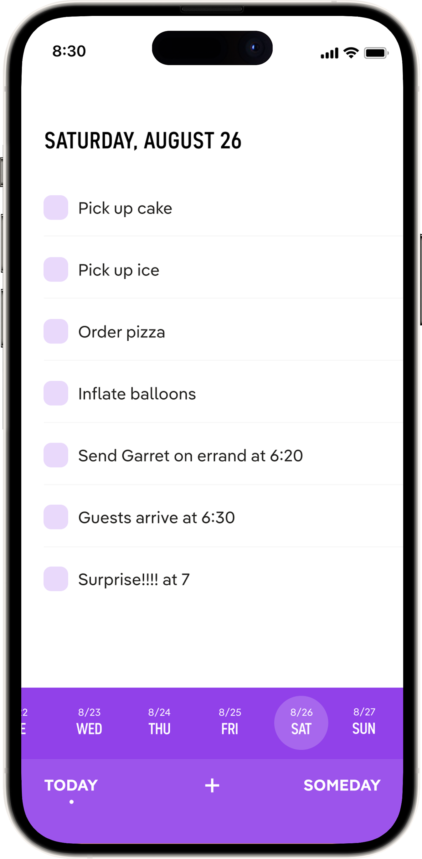TeuxDeux app on iPhone