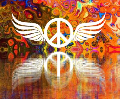 Peace symbol with wings. Peace symbol with wings.