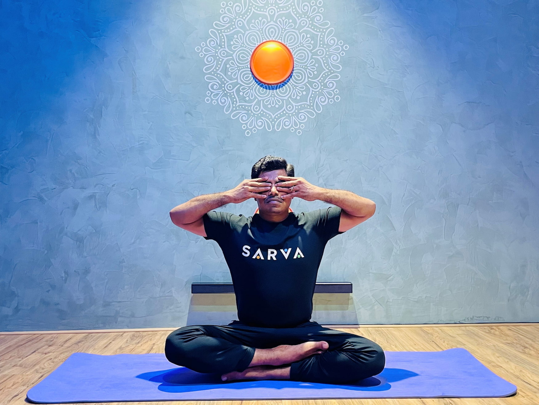 Bhramari Pranayama, a practice that has a calming effect on the