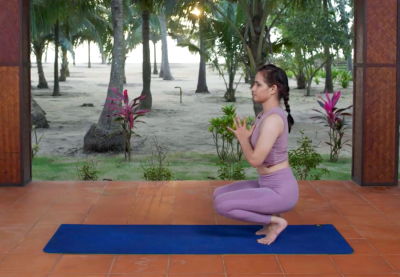 Balancing pose practised by Aishwarya Tomar. Balancing pose practised by Aishwarya Tomar.