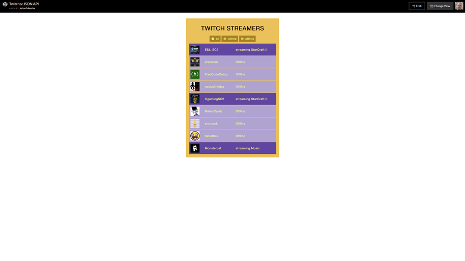 Picture of the Twitch API Client project