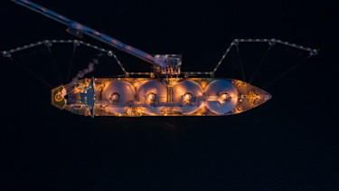 lng ship night