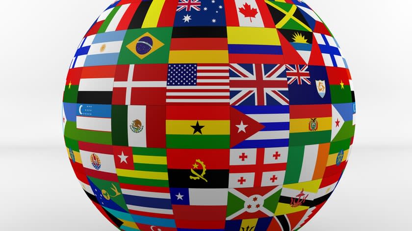 world globe flags