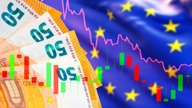 eurozone economy flag banknotes