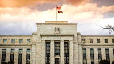 fed building sunset cloudy