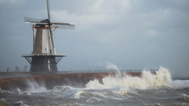 netherlands windmill storm