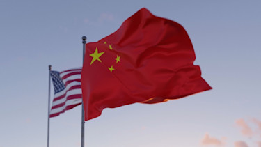 china US flags