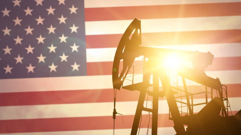 energy oil pump us flag