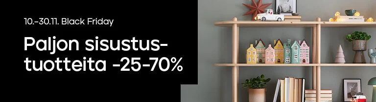 Paljon sisustustuotteita -25-70%