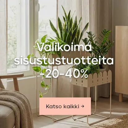 Valikoima sisustustuotteita -20-40%
