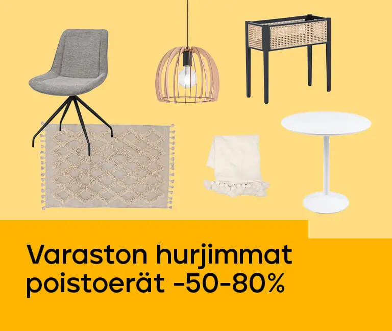 Varaston hurjimmat poistoerät -50-75%