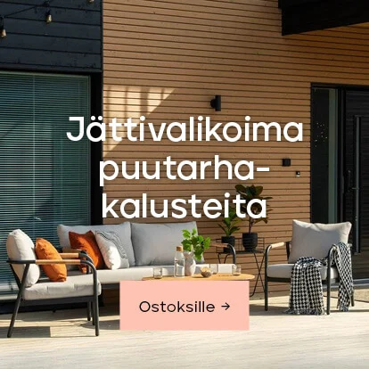 Jättivalikoima puutarhakalusteita