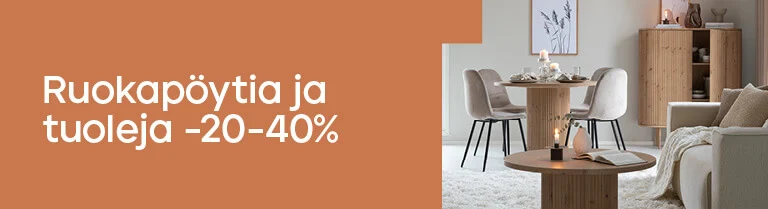 Ruokapöytiä ja tuoleja -20-40%