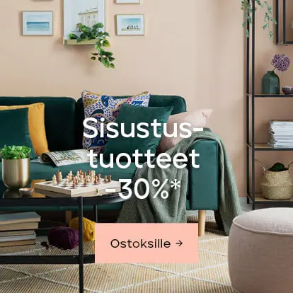 sisustustuotteet -30%