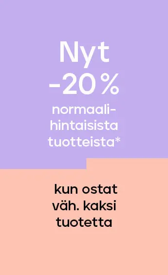 Normaalihintaiset tuotteet -20% kun ostat väh. kaksi tuotetta