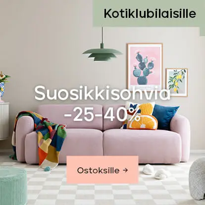 Kotiklubilaisille Suosikkisohvia -25-40%