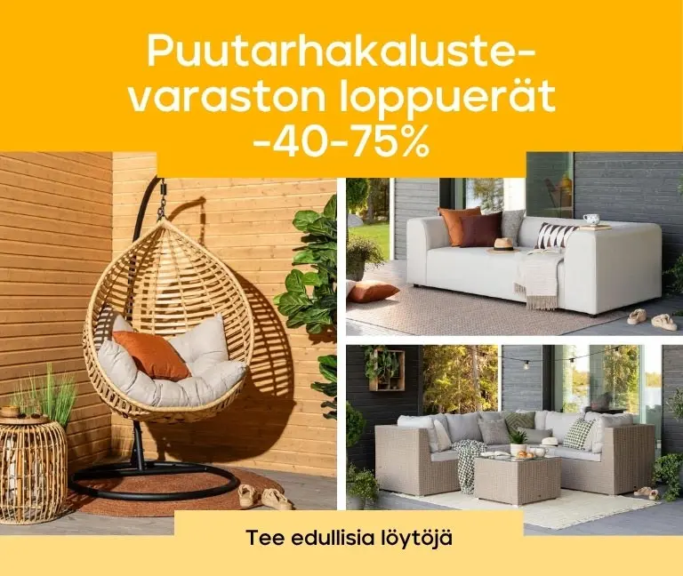 Puutarhakalustevaraston hurjimmat loppuerät
