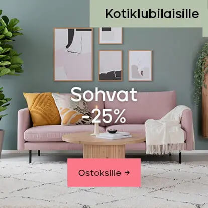 Kotiklubilaisille sohvat  -25%