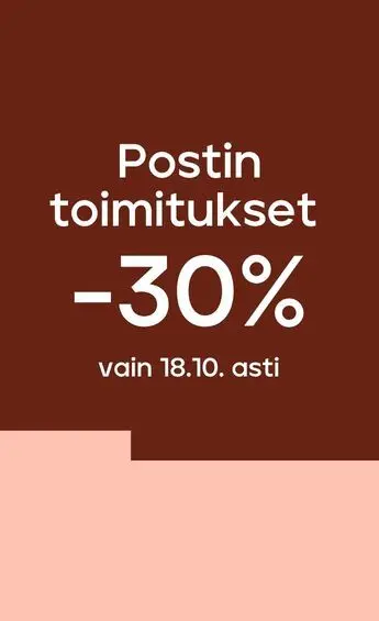 postin toimitukset -30%