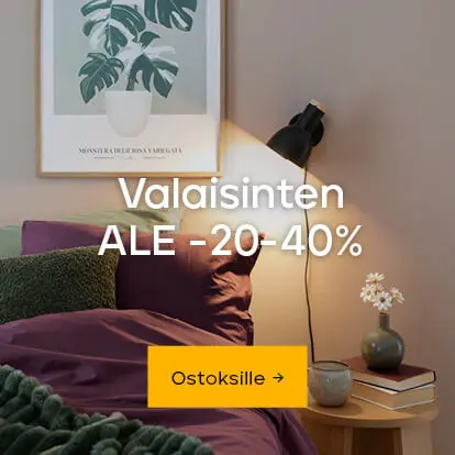Valaisinten ALE jopa - 50%