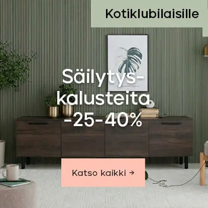 Kotiklubilaisille Säilytyskalusteita -25-40%