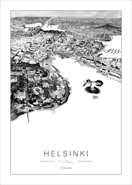 Kaverini Helsinki kaupunkijuliste 50x70 cm