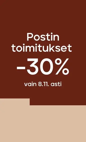 Postin toimitukset -30 % 8.11. asti