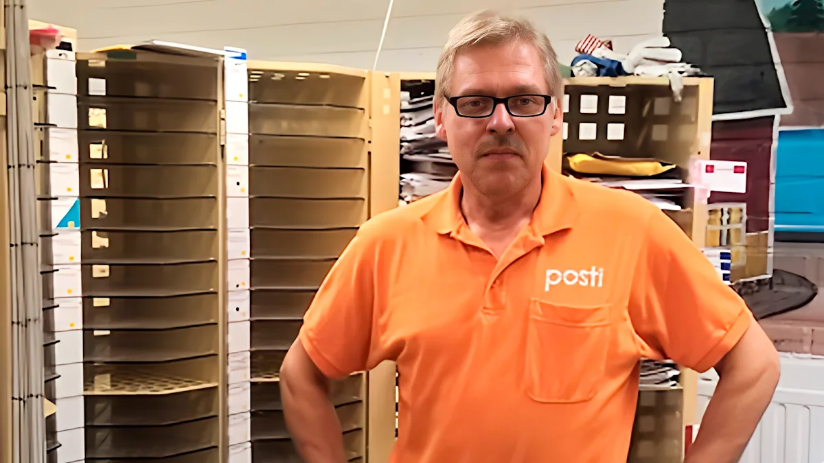 Postin työntekijä Matti Lehtonen.