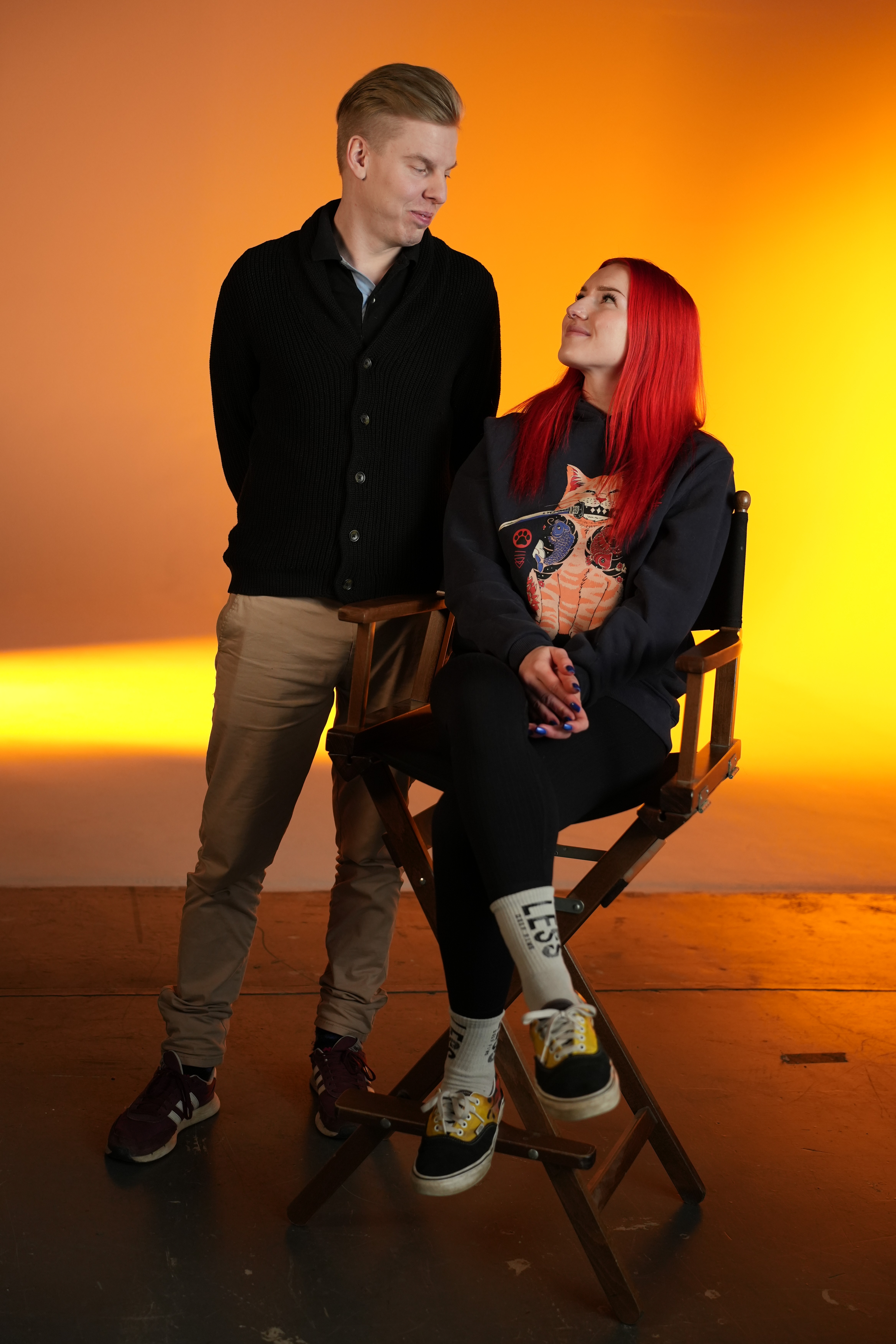 Friends looking at each other.