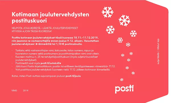 Red mailing envelope