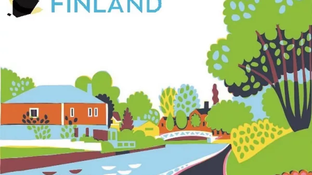 A scenery from Forssa in a stamp.