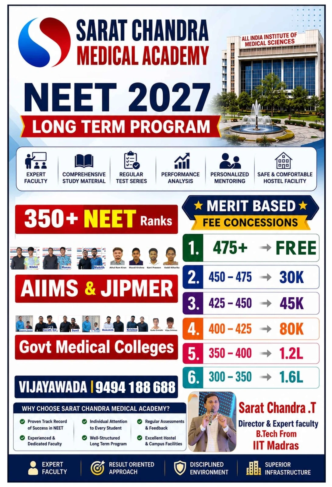 NEET 2027 Long-Term Programme overview with faculty, tests, mentoring and hostel support.