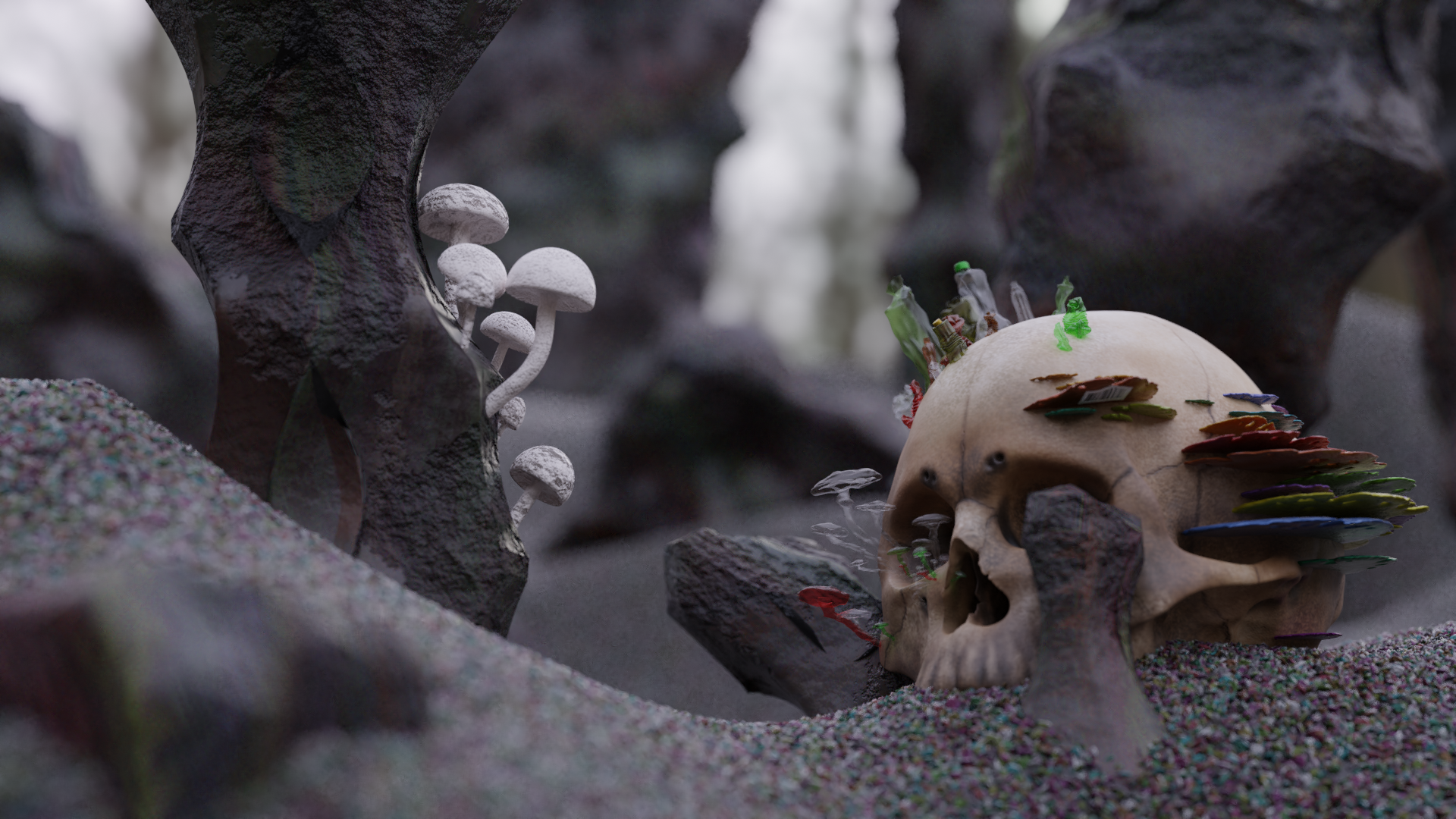 Mushrooms and Skulls s23