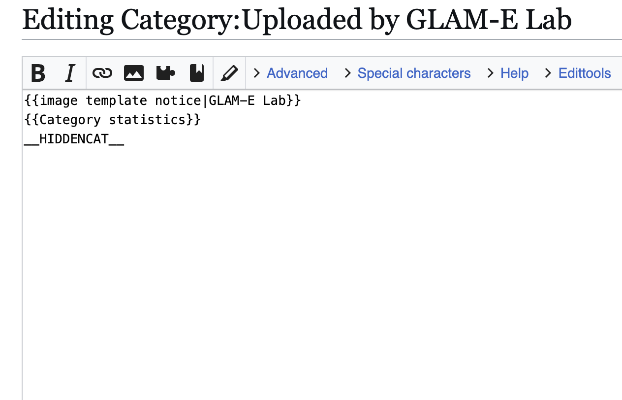 screenshot of editing category in wikidata