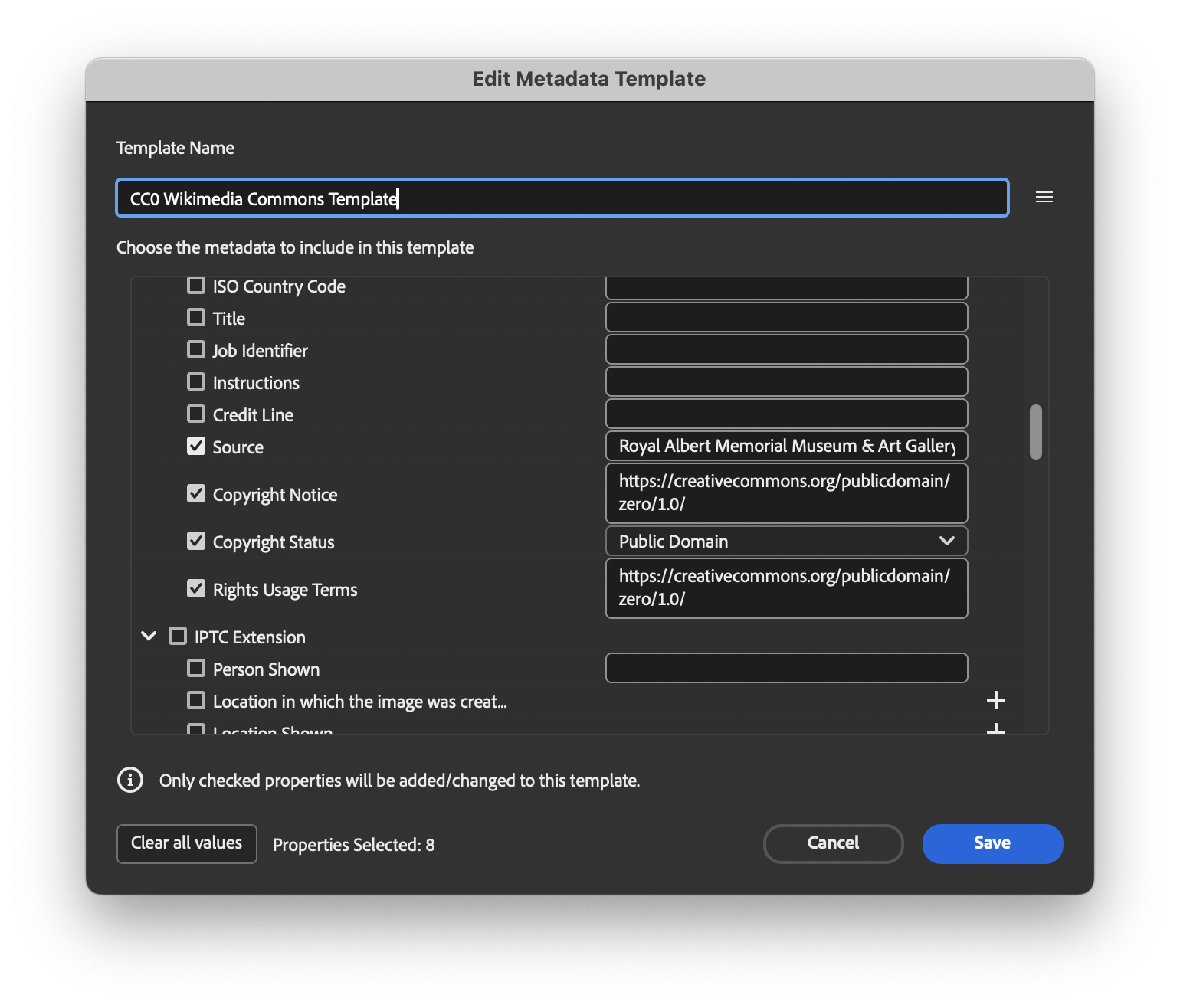 screenshot of Adobe Bridge  metadata menu