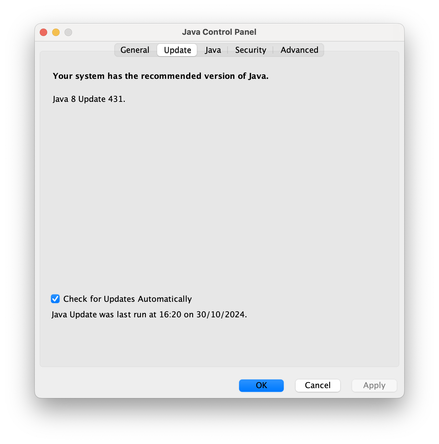 screenshot of mac java install screen